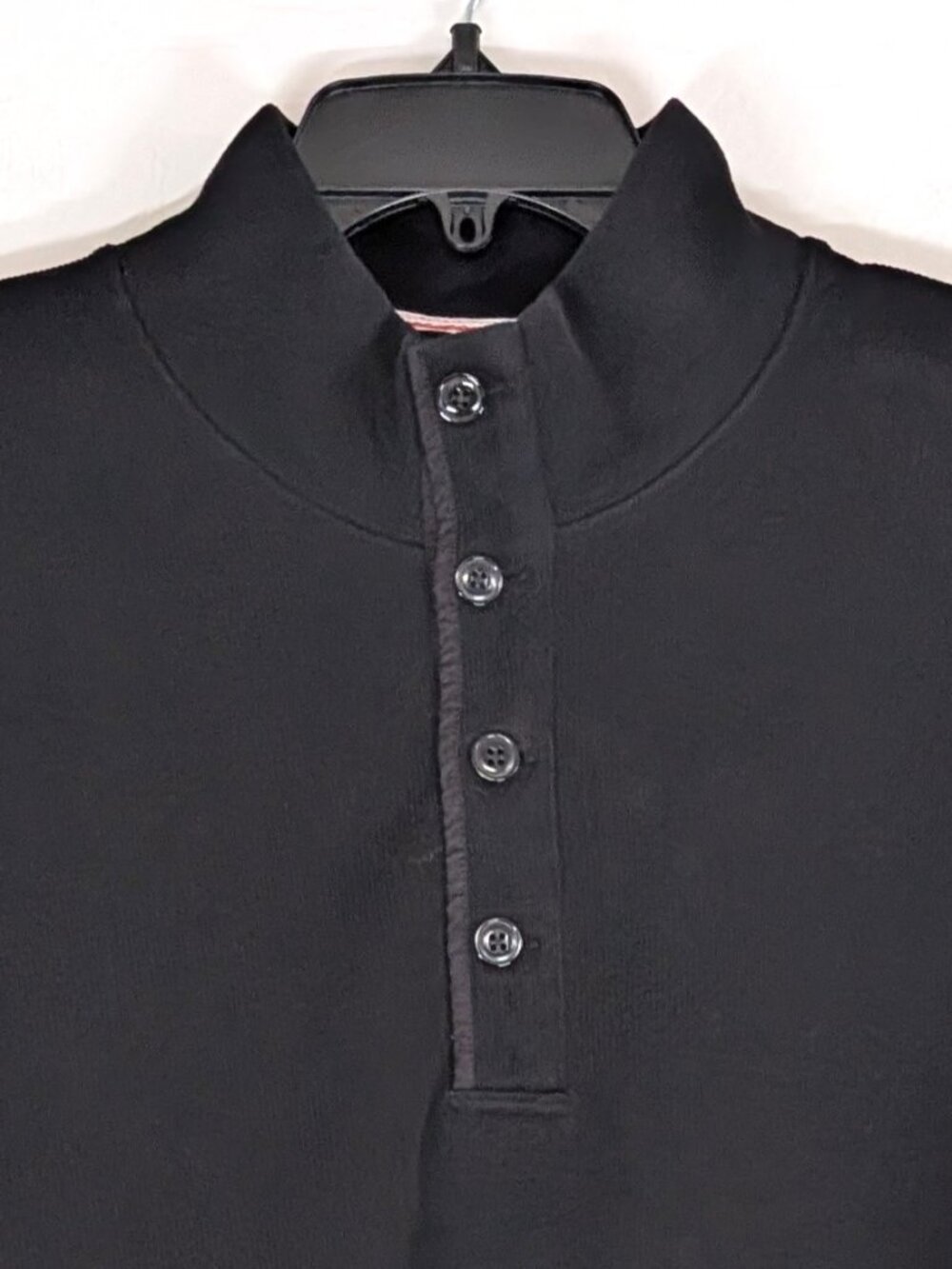 RELWEN Sweater Men's XL Black Pullover Cotton Buttons Soft Mock Neck Casual - Picture 2 of 13